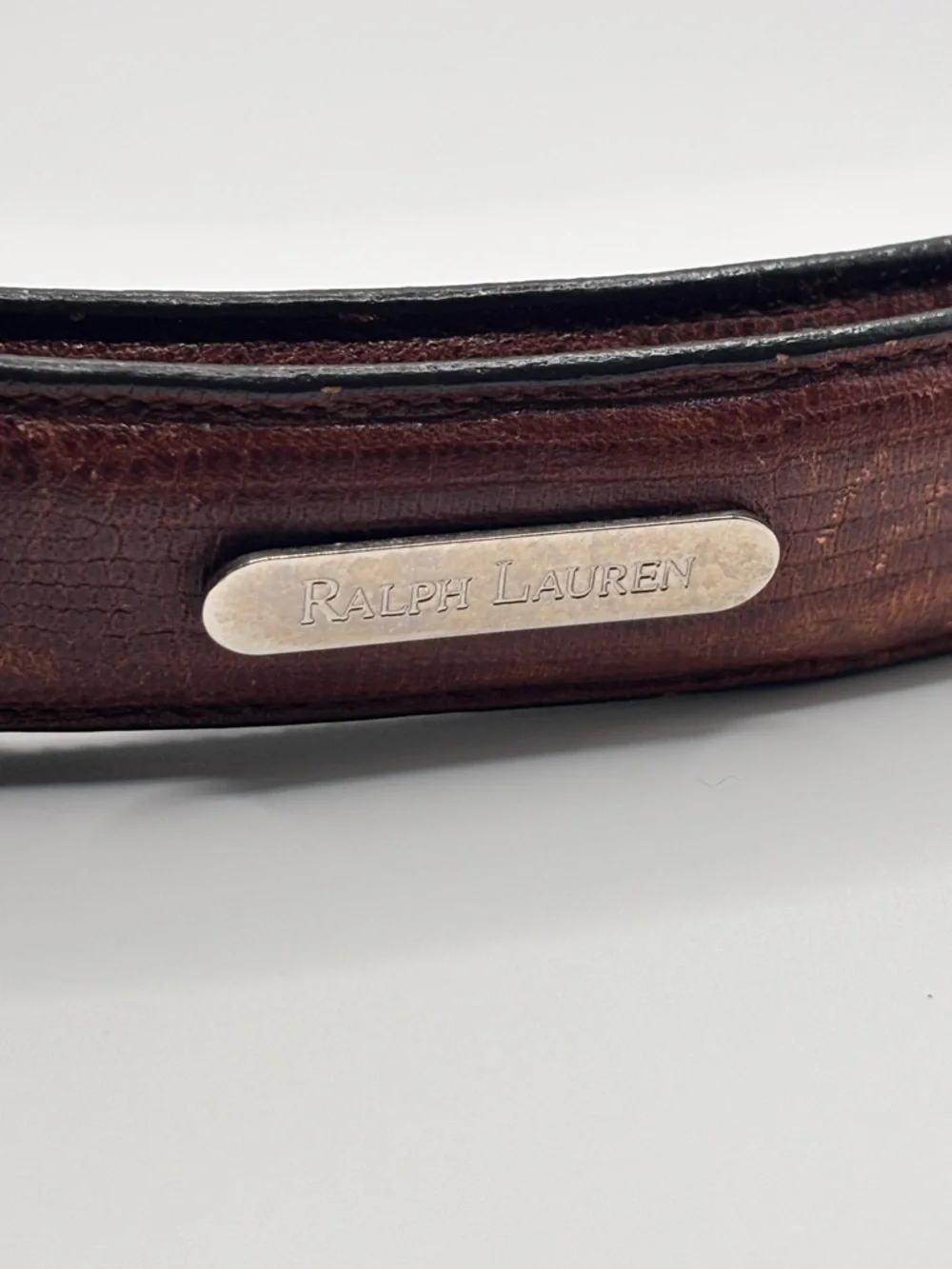 Ralph Lauren Distressed Leather Belt Brown Size 30 Vintage Patina